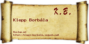 Klepp Borbála névjegykártya