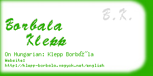 borbala klepp business card